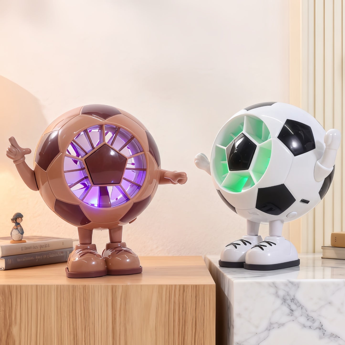 Damen Kreativer Tischventilator im Fußballmotiv Karnz