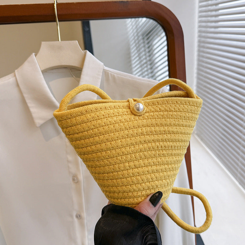 Woven Pearl Akzent Handtasche
