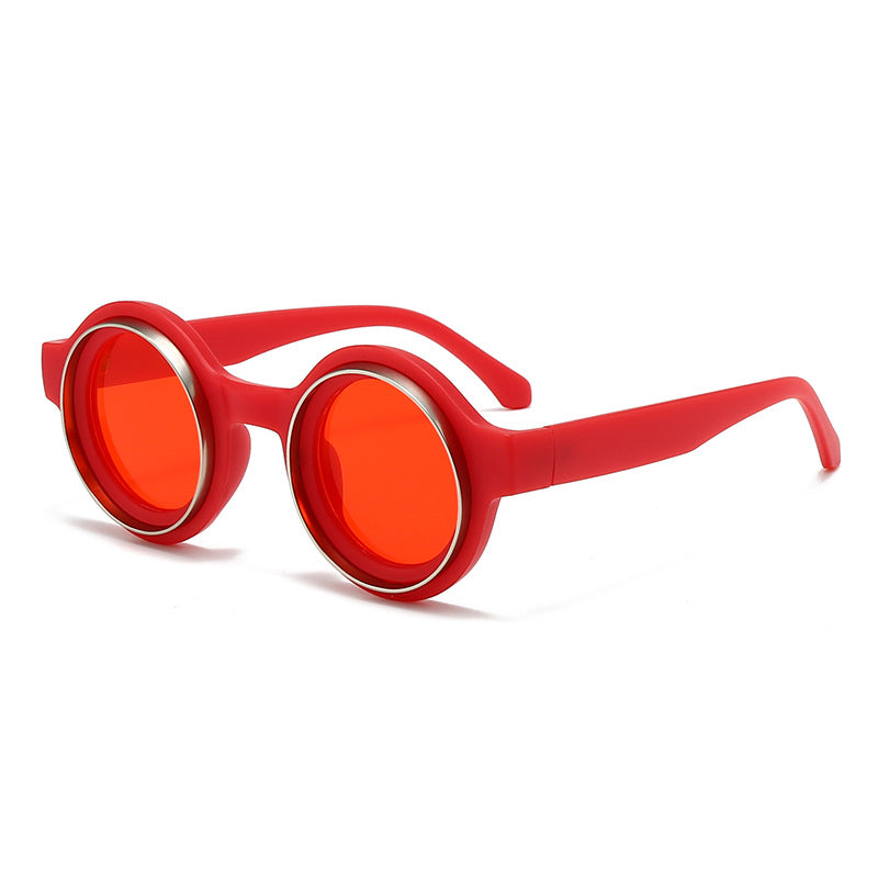 Damen modische runde Sonnenbrille mit auffälligem Design Karnz