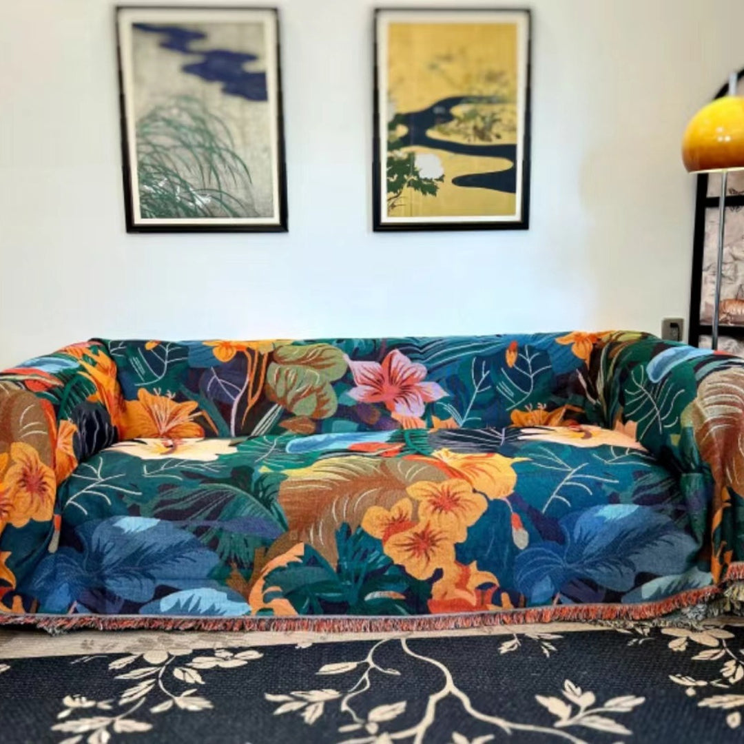 Florale Sofa-Wurfdecke