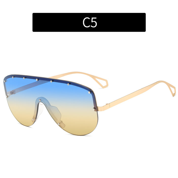 Oversized Shield Sonnenbrille Moderner Look