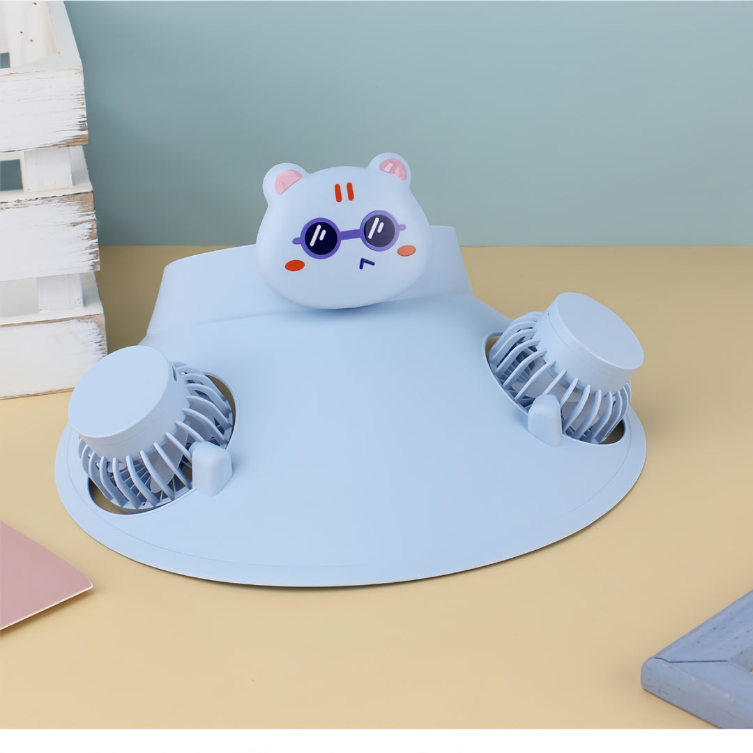 Damen Tragbarer Tischventilator mit doppeltem Gebläse und kreativem Tierdesign Karnz