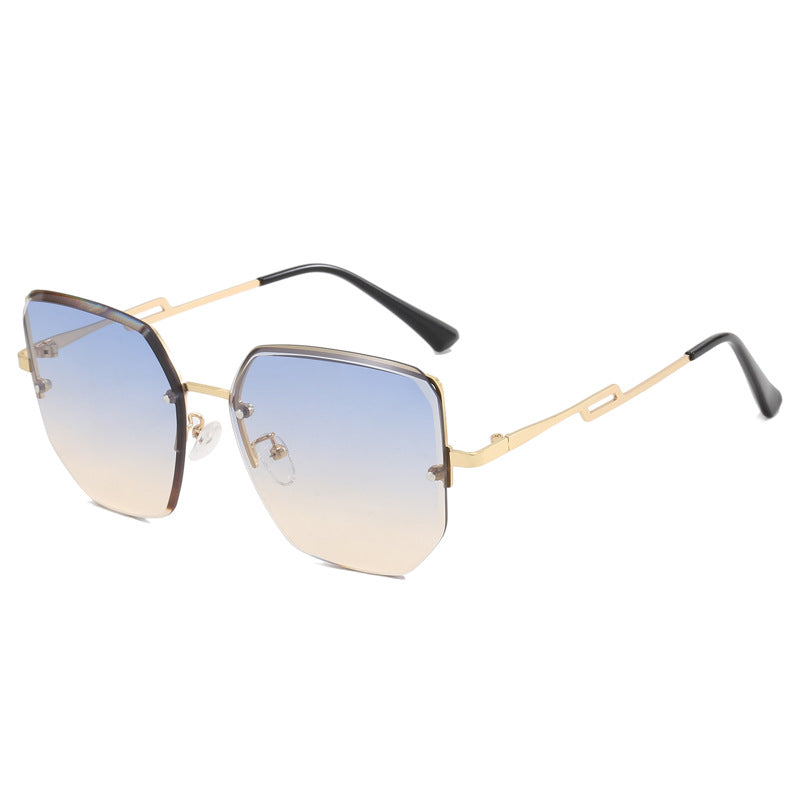 Damen geometrische Designer-Sonnenbrille mit verspiegelten Gläsern Karnz