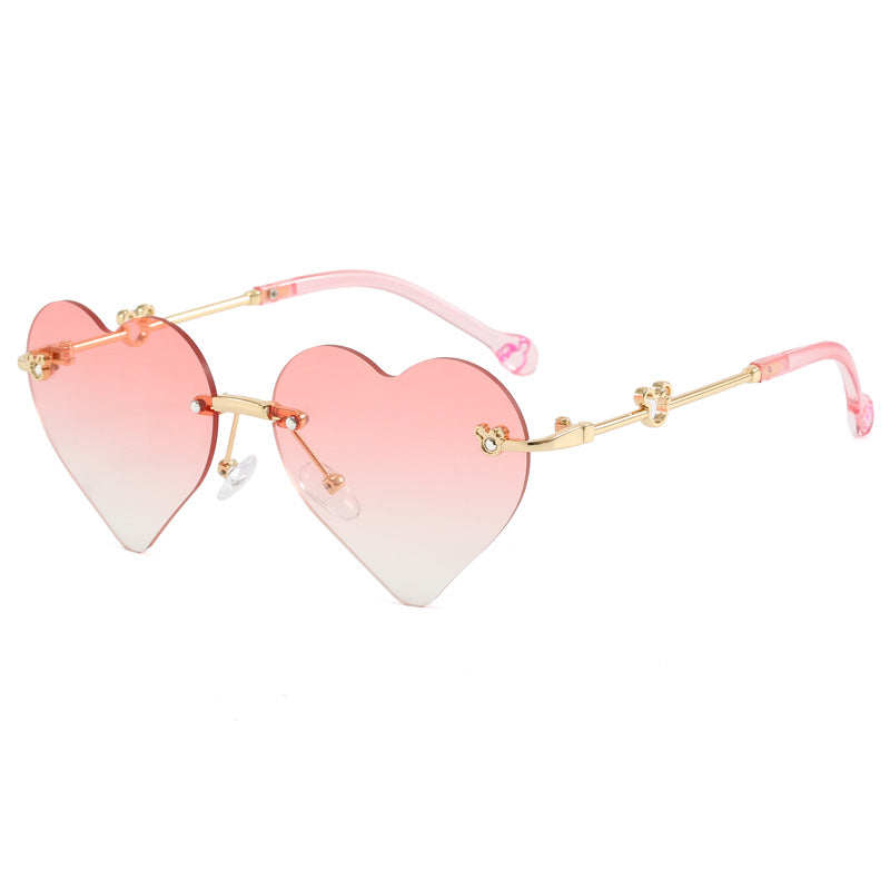 Damen Herzförmige Sonnenbrille mit verspiegelten Gläsern Karnz