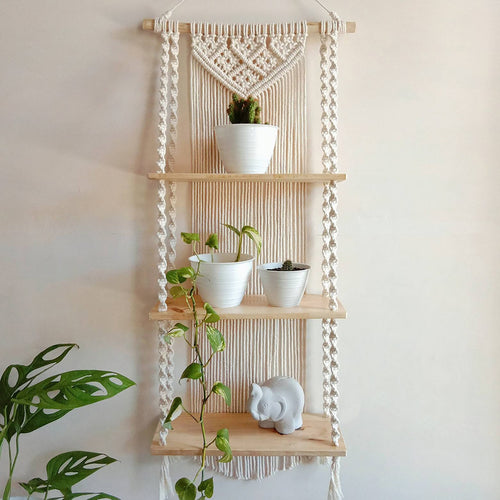Macrame Pflanze Regal mit dekorativem hängendem Design Karnz
