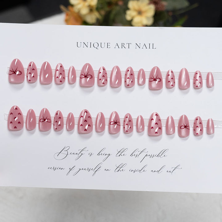 Romantisches Herz-Design Press-On Nagelset