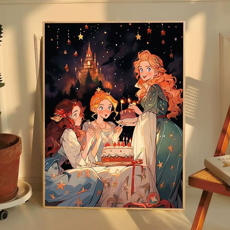 Verzauberte Märchenbuch Prinzessinnen Wandkunst Karnz