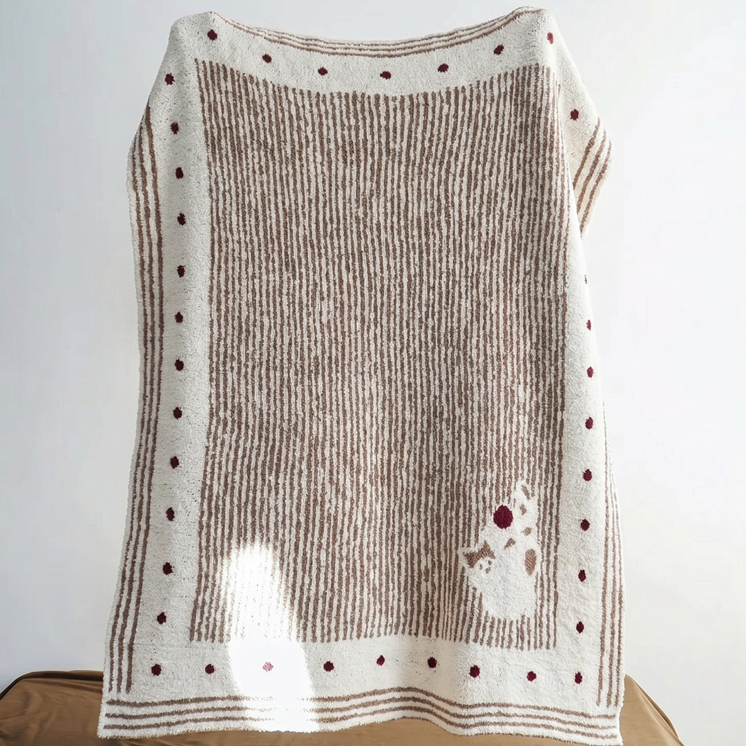 Gemütliche Fleece-Katzenthemen-Wurfdecke