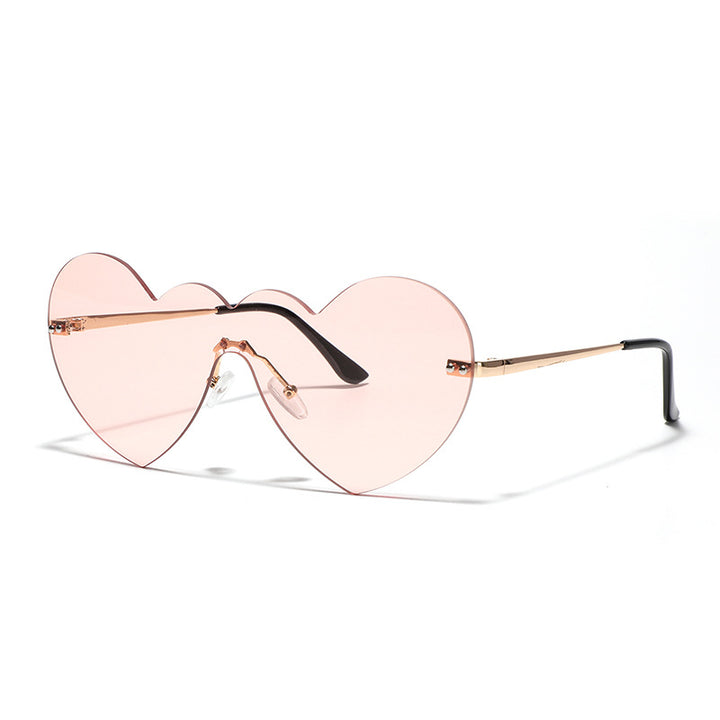 Damen extravagante Herz-Sonnenbrille mit schützenden Gläsern Karnz