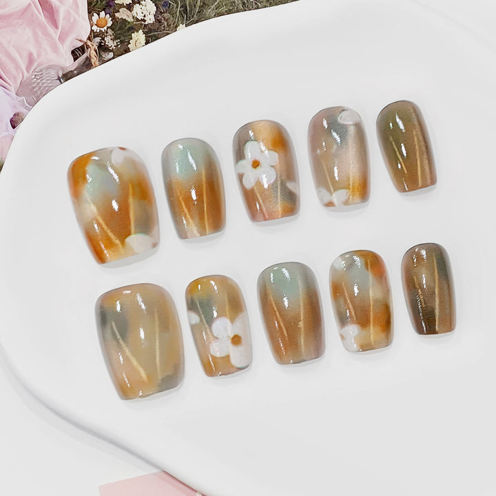 Künstliche Nagelspitzen mit Blumendesign Karnz