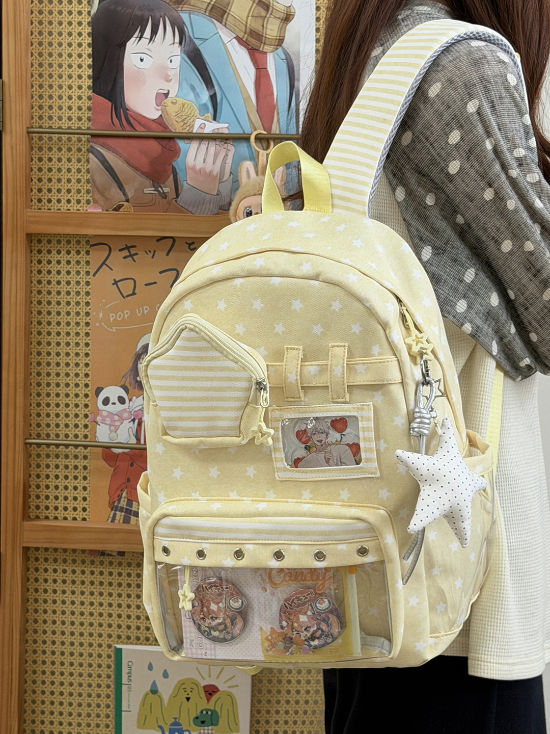Stilvoller Mehrfach-Taschen Klar-Panel Rucksack Karnz
