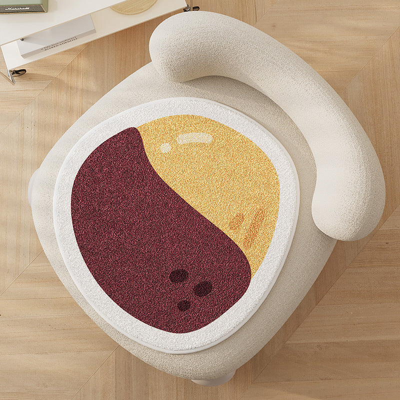 Acorn-Shaped Plush Chair Seat Cushion Pad with High-Pile Tufted Surface