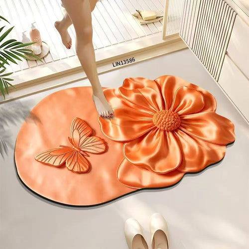Dekorative florale Badematte