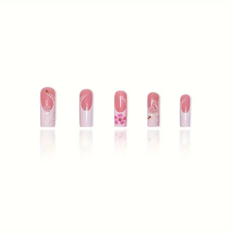 Dekorative 3D Blumen Acryl Nagelverlängerungen Karnz