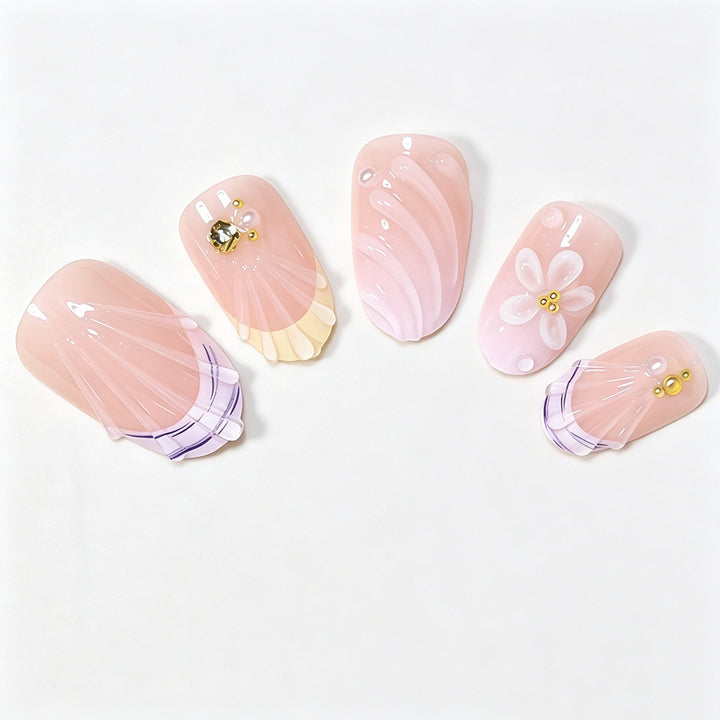 Künstlerische Blumen-Gel-Nagelerweiterungen Karnz