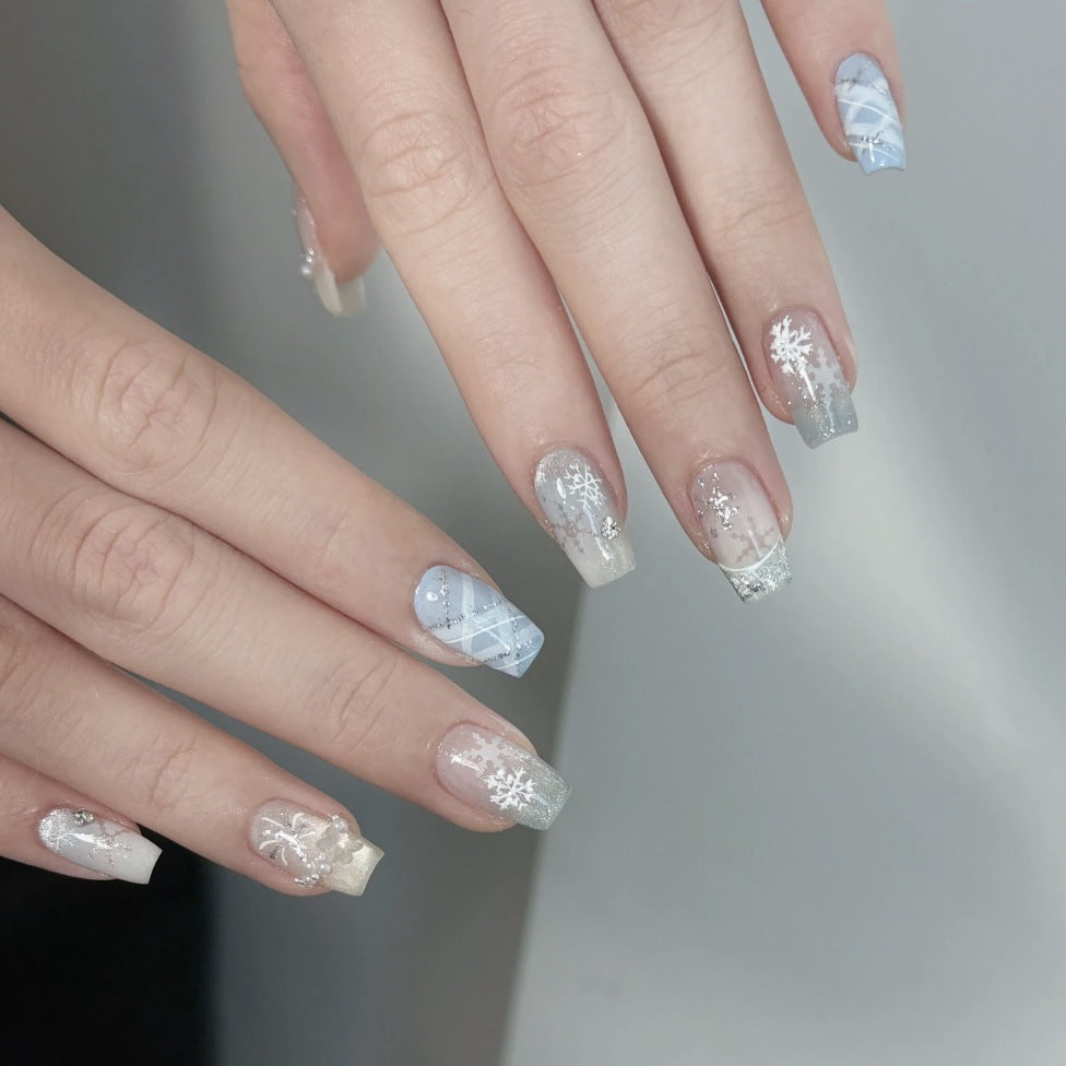 Winter-Themen Press-On Nagelkunst Set