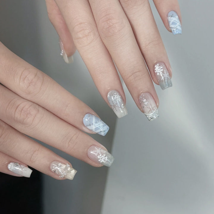 Winter-Themen Press-On Nagelkunst Set