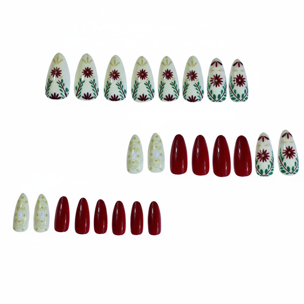 Künstlerische florale Design-Acrylnagelverstärkung Karnz