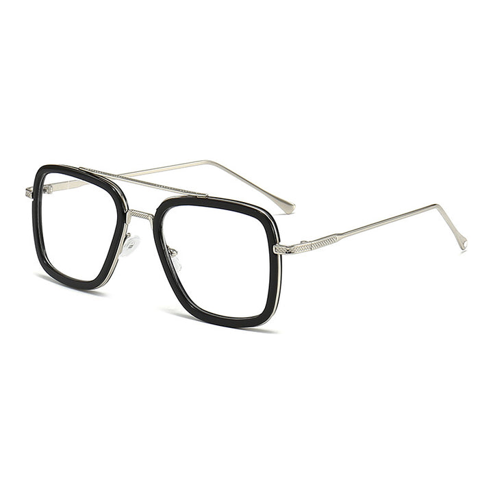 Damen modische quadratische Sonnenbrille mit glamourösem Metallrahmen Karnz