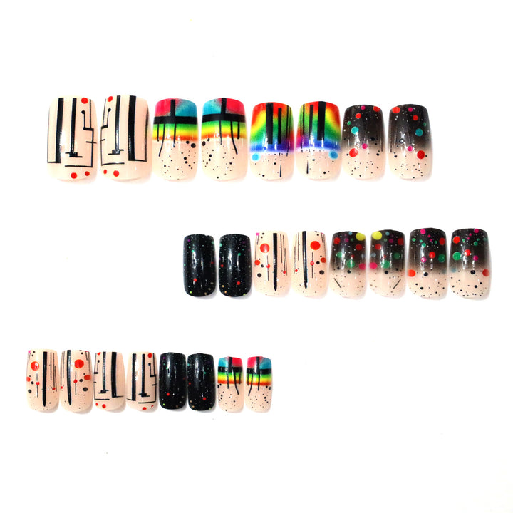 Künstlerische Neon-Acryl-Nagelkunst Karnz
