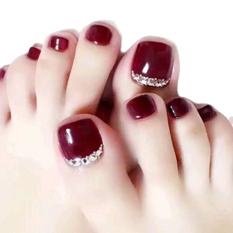 Premium Dekorativer Press-On Nagelset Karnz
