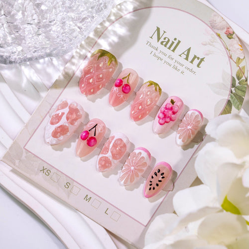 Künstliches Nail Art Set mit frischen Früchte-Designs Karnz
