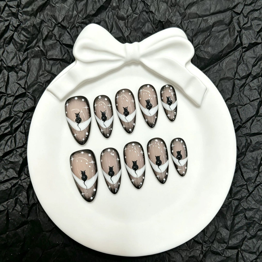Künstlerisches katzenjammer Themen Presse auf Nail Art Set  1791773919