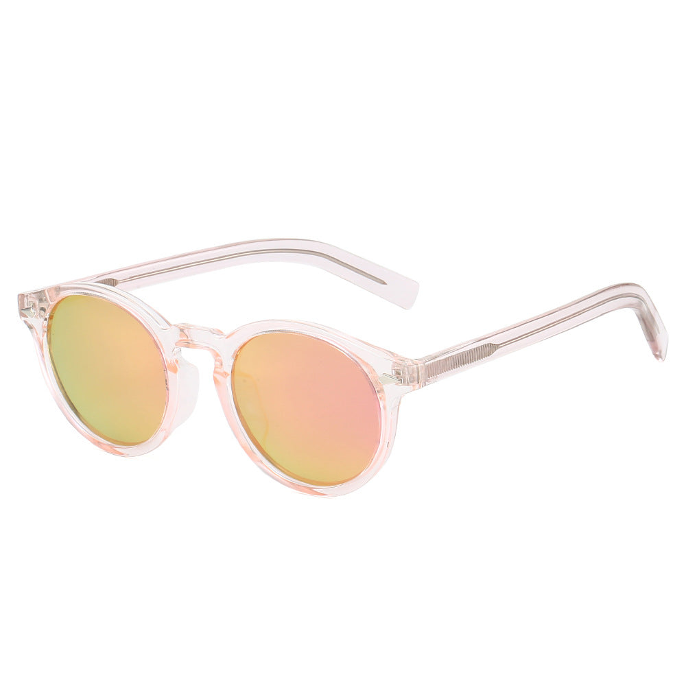 Damen modische Sonnenbrille mit transparentem Rahmen und gelben Gläsern Karnz