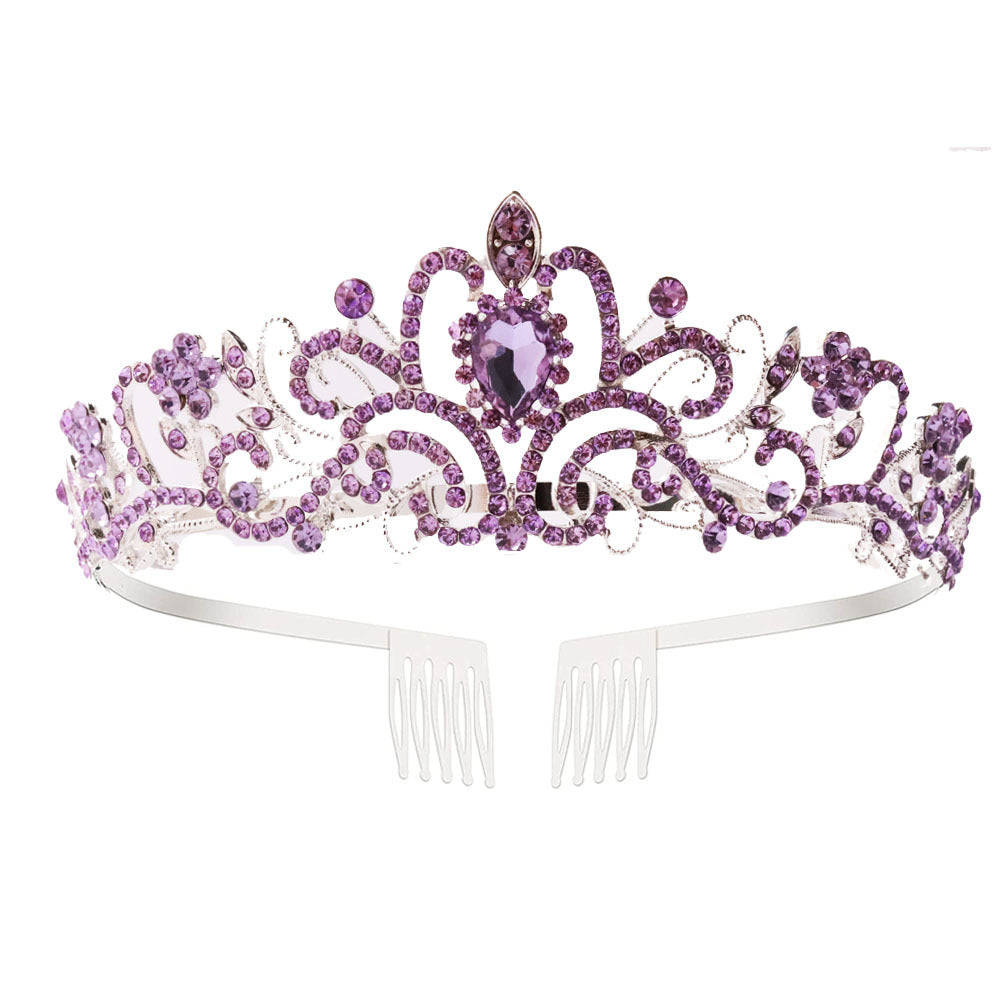 Damen Funkelnde Kristall-Tiara mit filigranem Design Karnz
