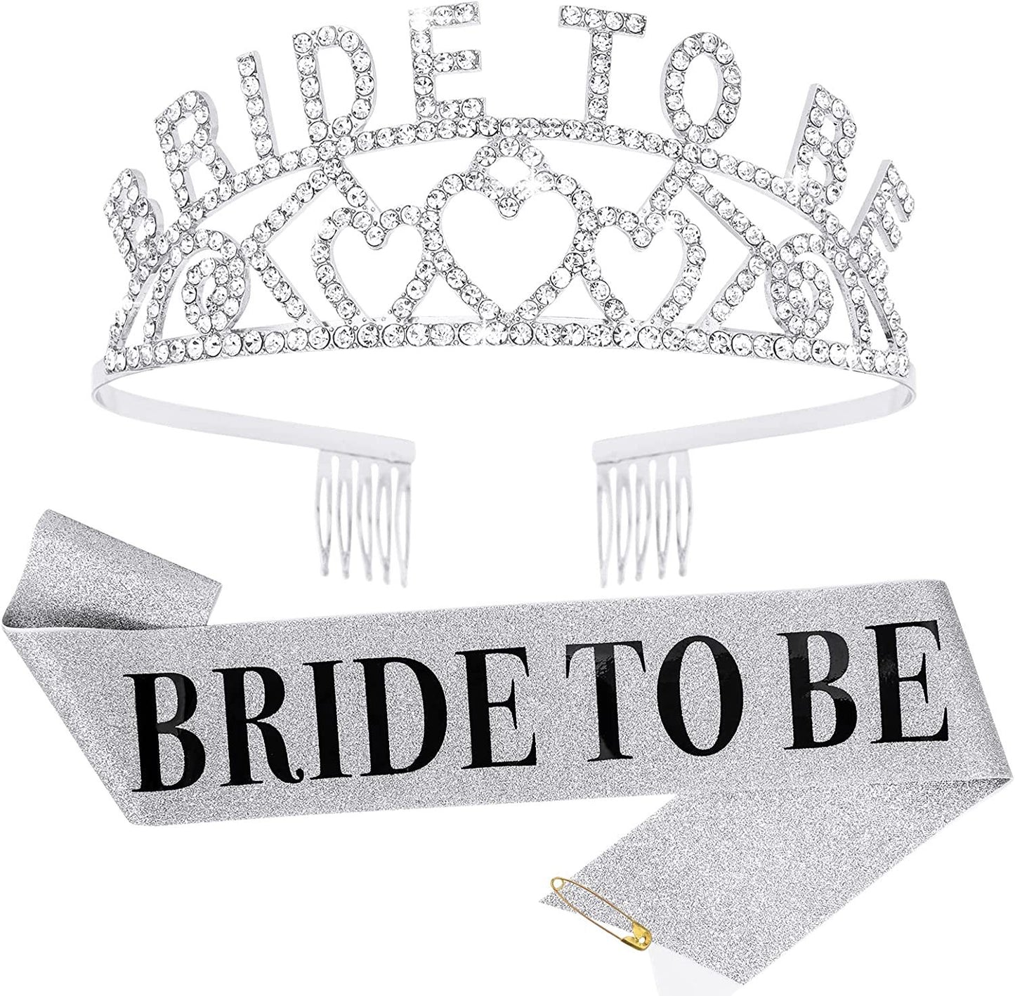 Damen Glitzernde Tiara mit Herzmotiven Karnz