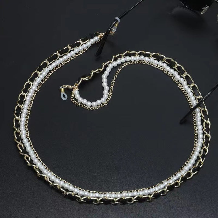 Dekorativer Brillenband mit Perlen Karnz