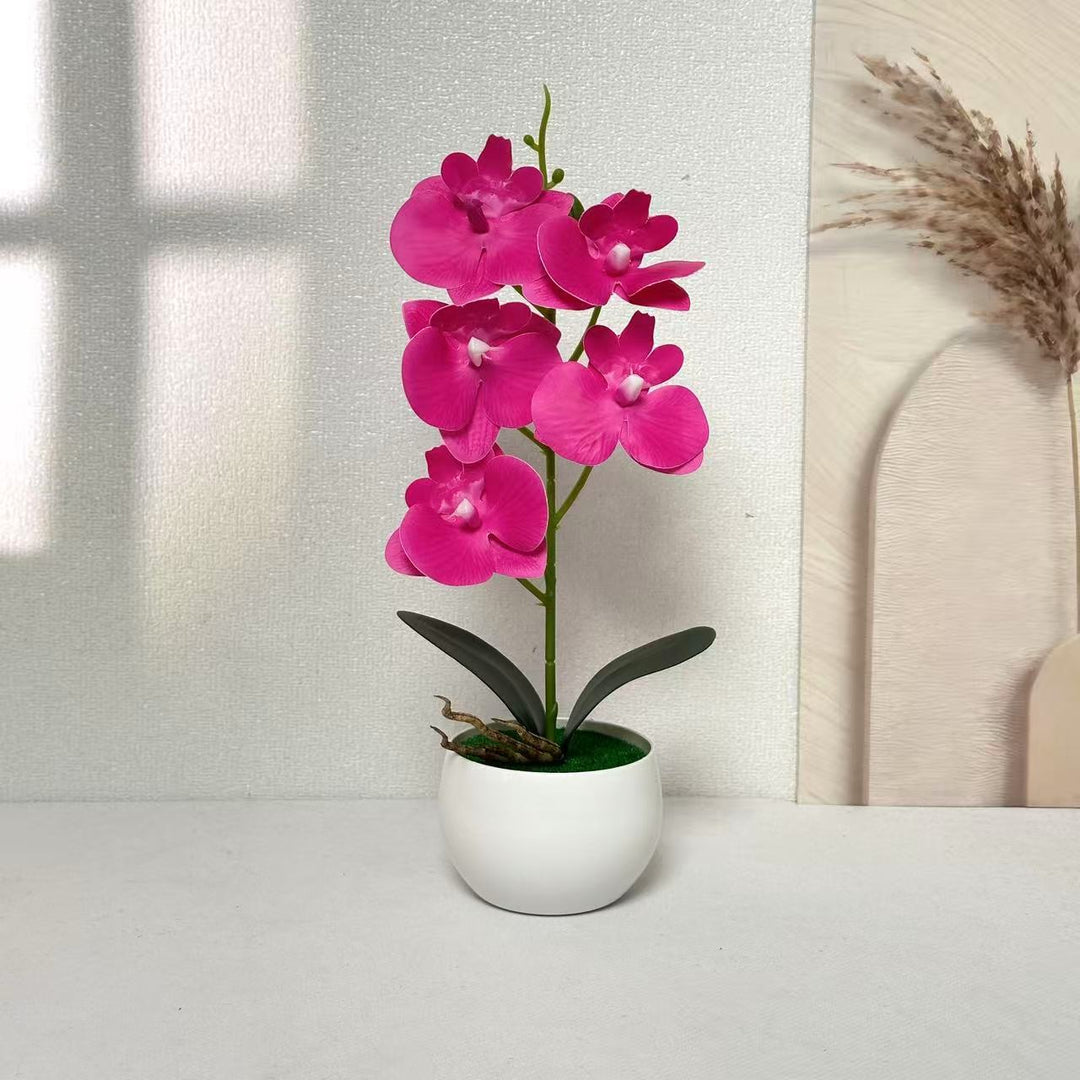 Realistische künstliche Orchideenpflanzenarrangement für die Innendekoration