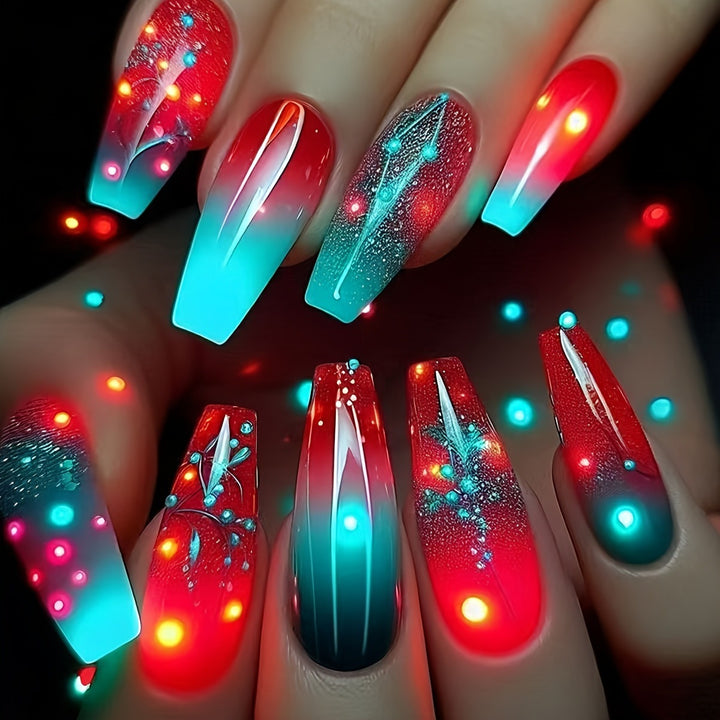 Kunstnägel mit Leuchtendem Gradient-Design Karnz