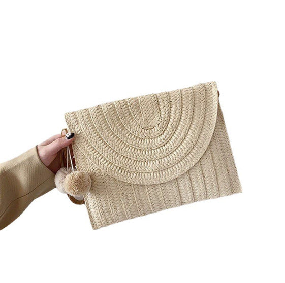 Damen Clutch aus geflochtenem Naturmaterial Karnz