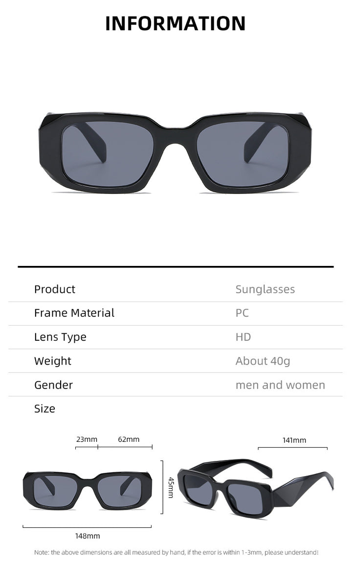 Damen quadratische Designer-Sonnenbrille mit modernem akzentuiertem Rahmen Karnz