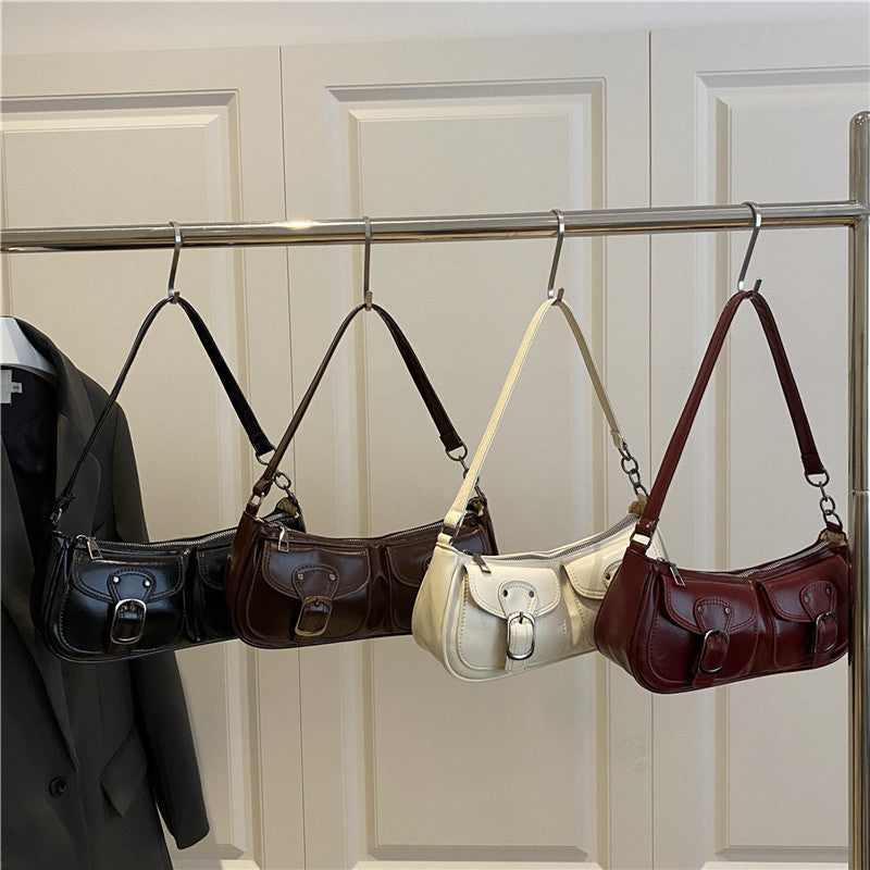 Stilvolle Schultertasche mit doppeltem Taschen Karnz