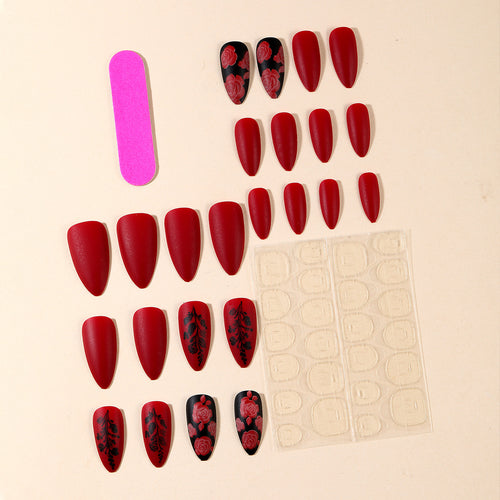 Florale Matte Acryl Nagel Set Karnz