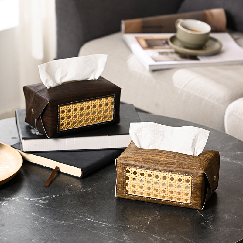 Dekorativer Rattan Muster Papiertaschenhalter Karnz