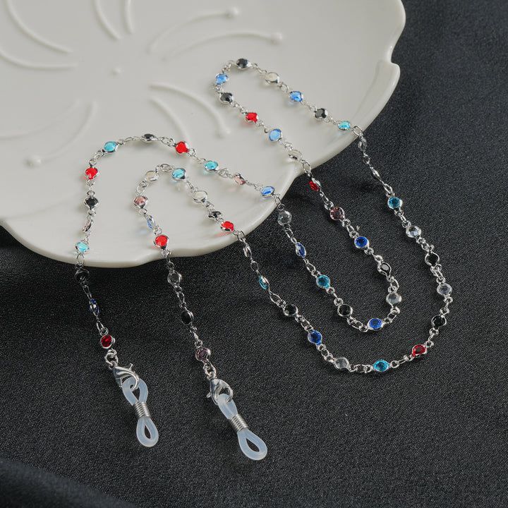 Stylische Edelstein Brillen Kette Karnz