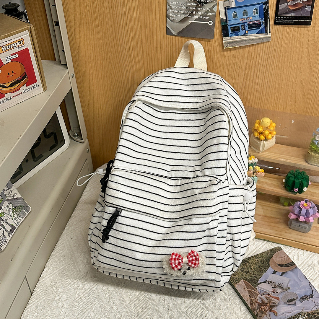 Gestreifter Gemütlicher Stoff Rucksack Karnz
