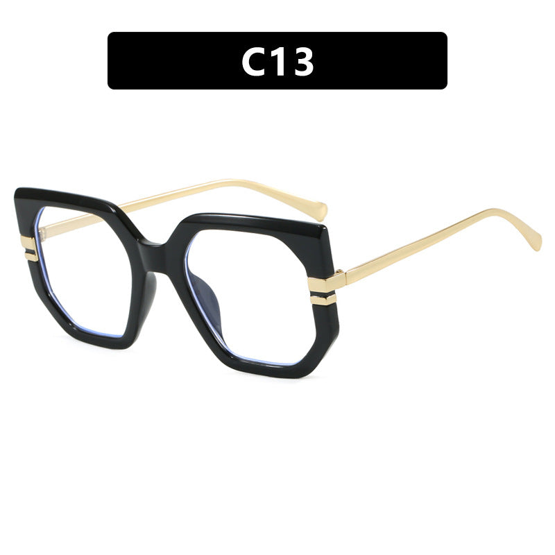 Damen geometrische Sonnenbrille mit luxuriösem goldenen Rahmen und polarisierenden Gläsern Karnz