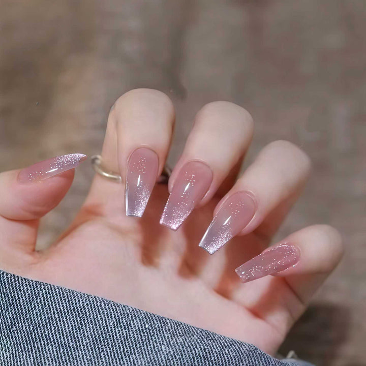 Premium Glitzerndes Press-On Nagelset Karnz