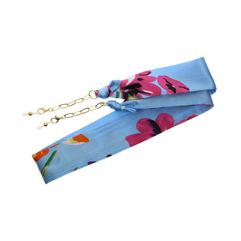 Florale Seidenbrille Kette Karnz