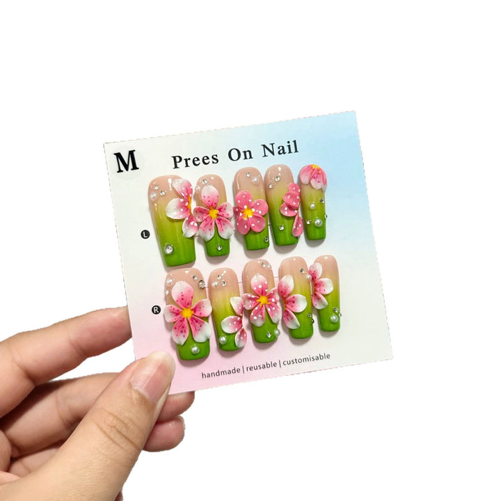 Blumenmuster Press-On Nägel