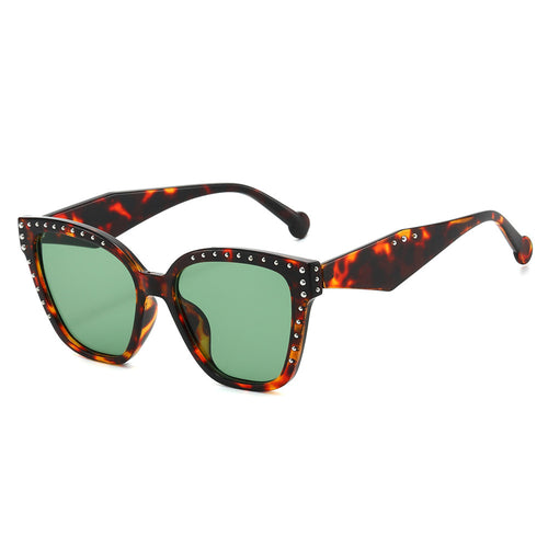 Überdimensionale Fashion Cat-Eye-Sonnenbrille mit Strassdetails Karnz