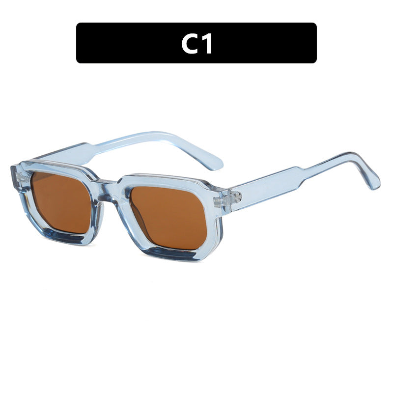 Damen geometrische Sonnenbrille mit stylishem transparentem Rahmen und polarisierenden Gläsern Karnz