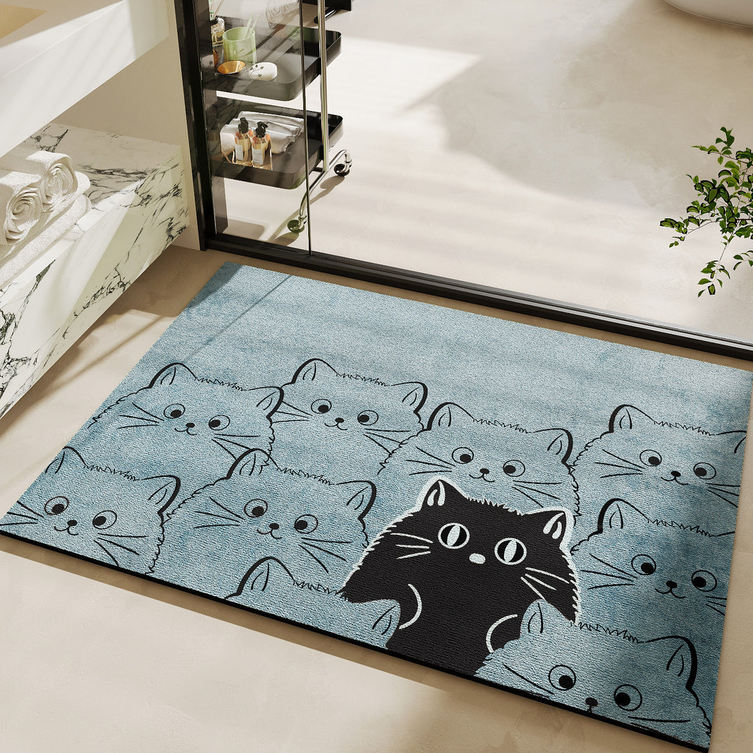 Niedlicher katzenmotivierter Badteppich