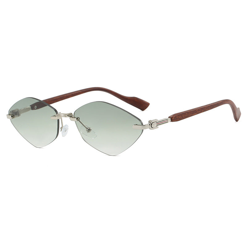 Damen geometrische Sonnenbrille mit luxuriösen Holzarmen und polarisierten Gläsern Karnz