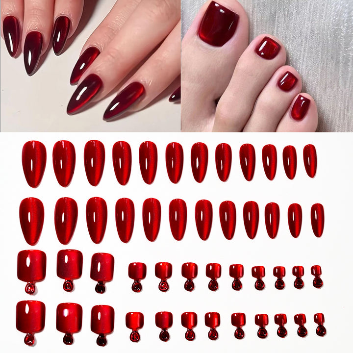 Premium Glossy Press-On Nail Tips Set Karnz