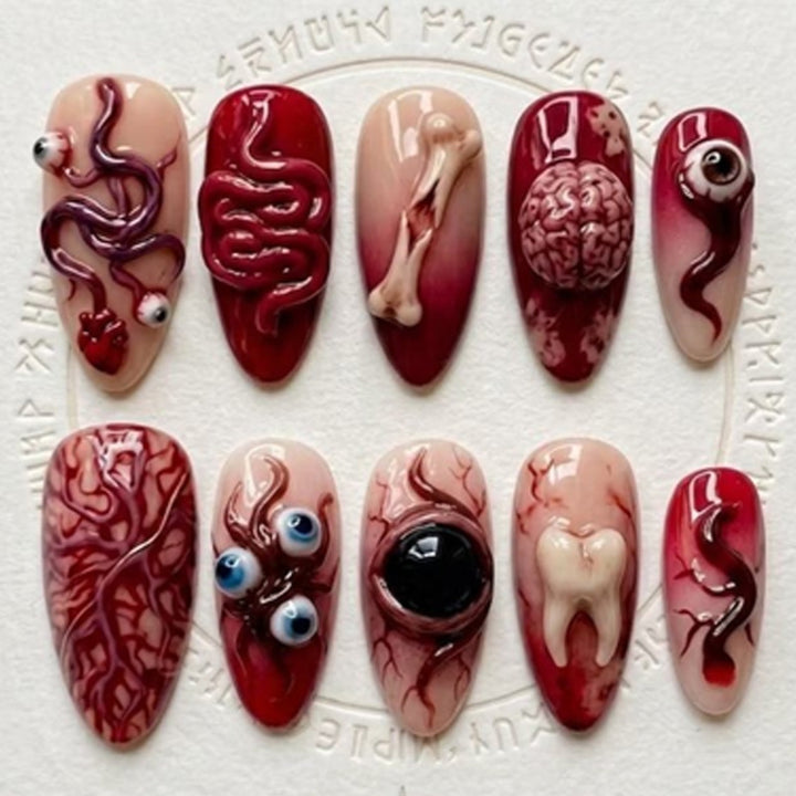 Kunstnagelset mit kreativen Halloween-Motiven Karnz